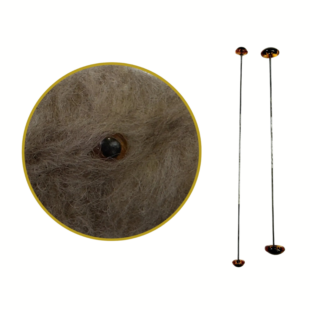 Brown needle felting eyes
