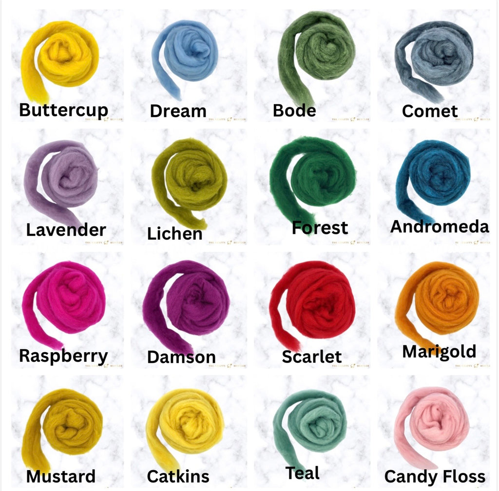 Choose your colours wool slivers
