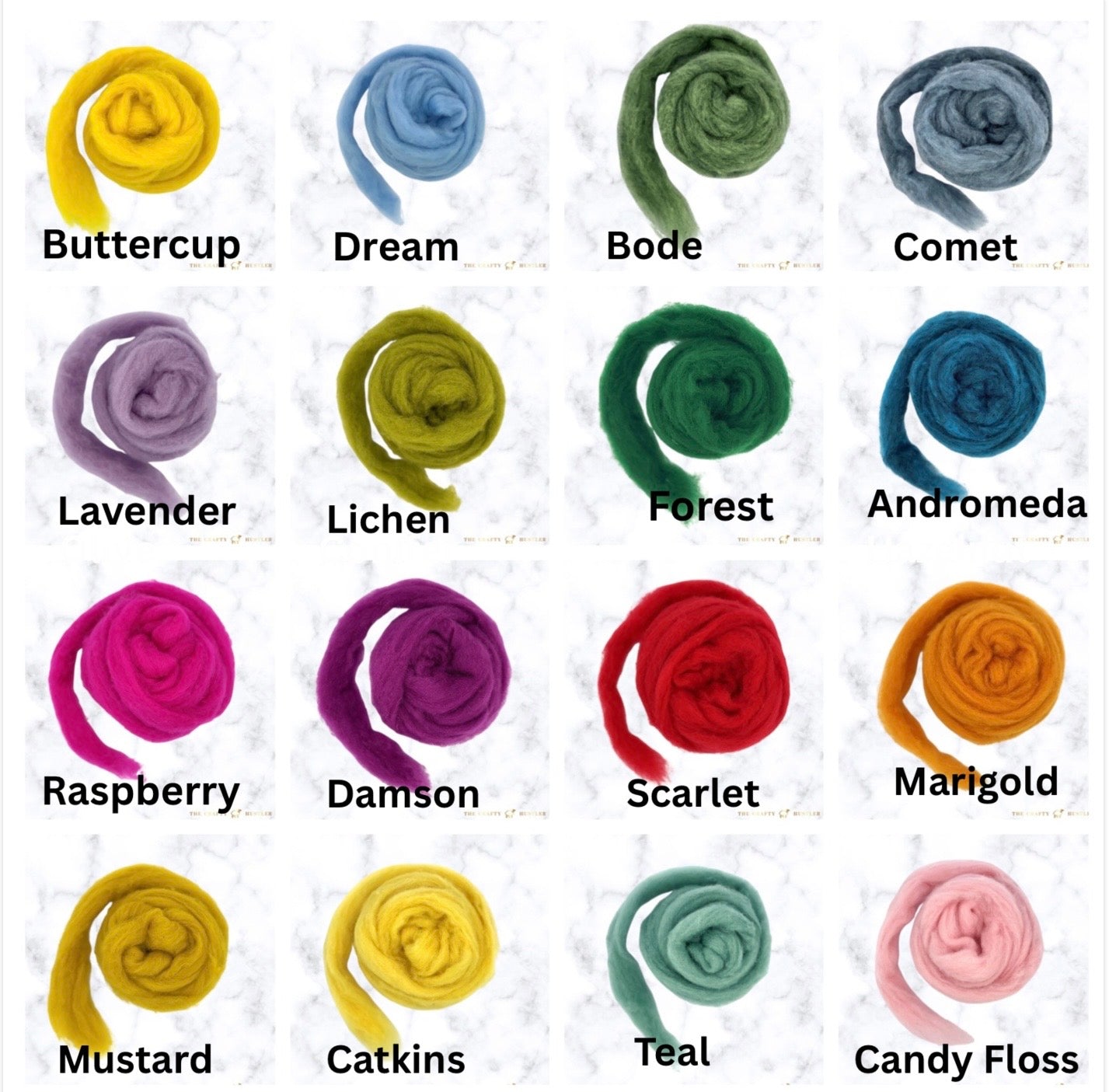 Choose your colours wool slivers