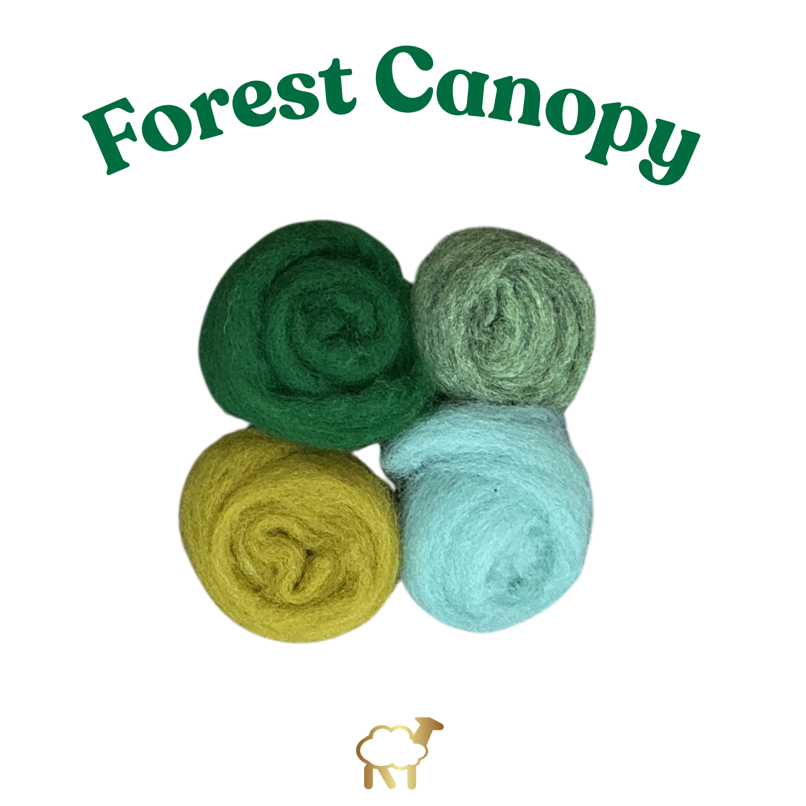 Corriedale Sliver ‘Forest Canopy’ Wool Pack