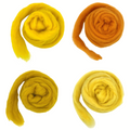 Corriedale Sliver Orange Yellow Shades Wool Pack