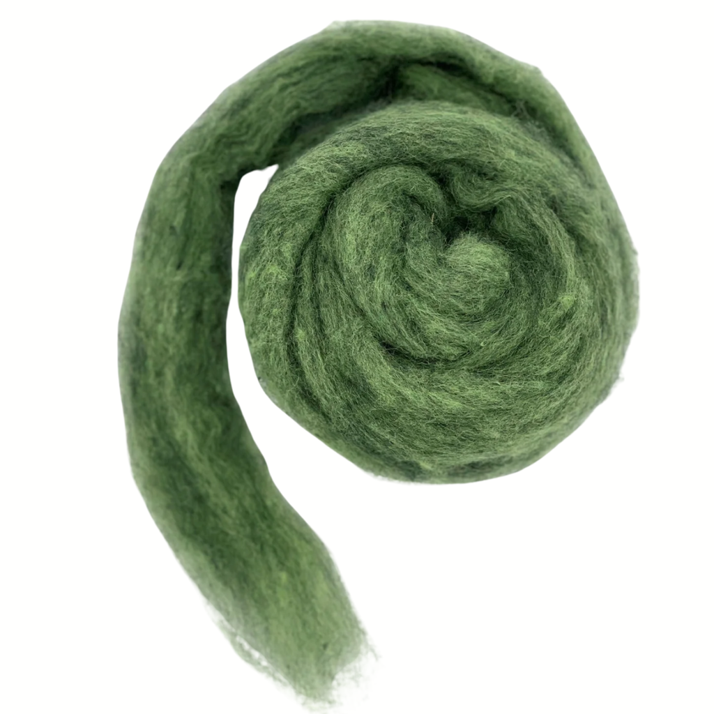 Corriedale Sliver Green Shades Wool Pack