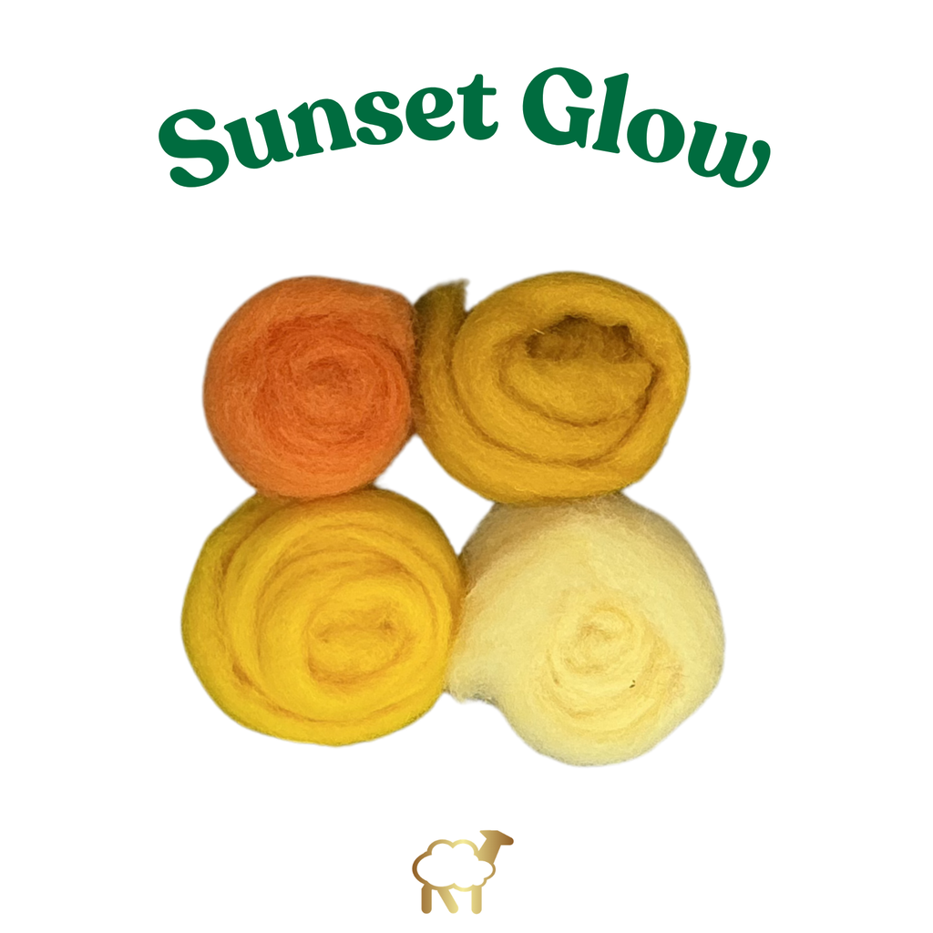 Corriedale Sliver Wool Sunset Glow