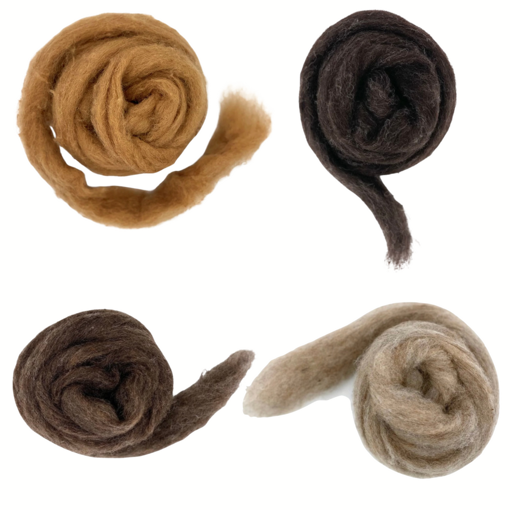 Corriedale Wool Sliver Animal Shades Wool Pack