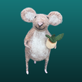 Needle Felted Mouse With a Potted Plant