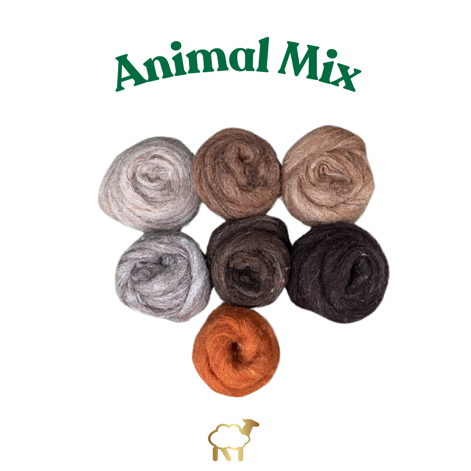 Carded Corriedale Slivers Animal Mix