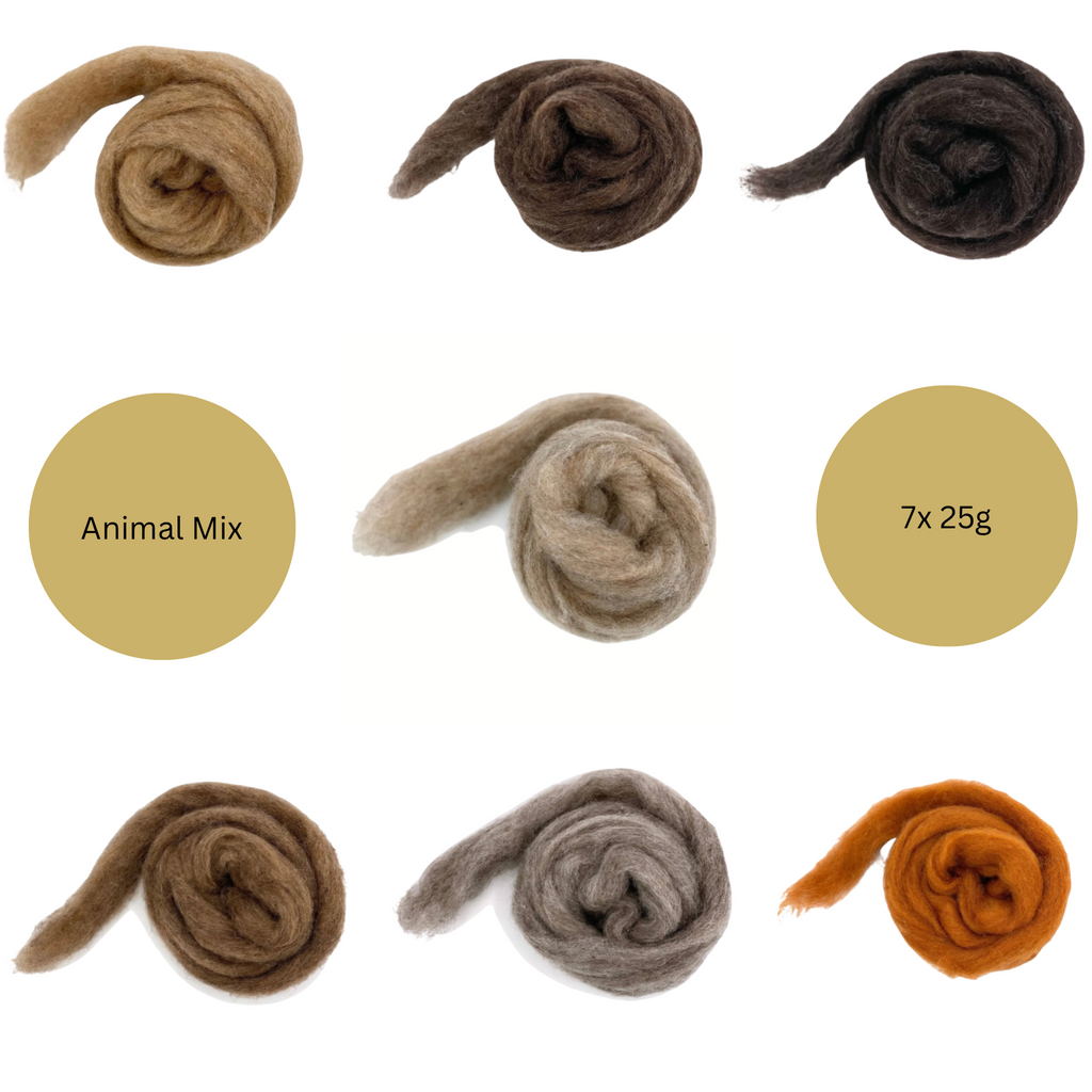 Corriedale Sliver Needle Felting Wool Animal Mix