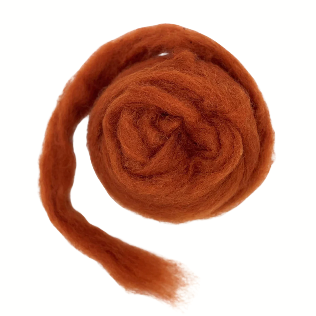 Corriedale Sliver Needle Felting Wool rust