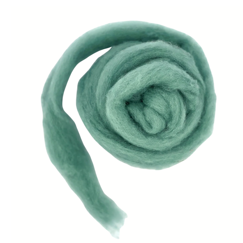 Corriedale Sliver Needle Felting Wool teal