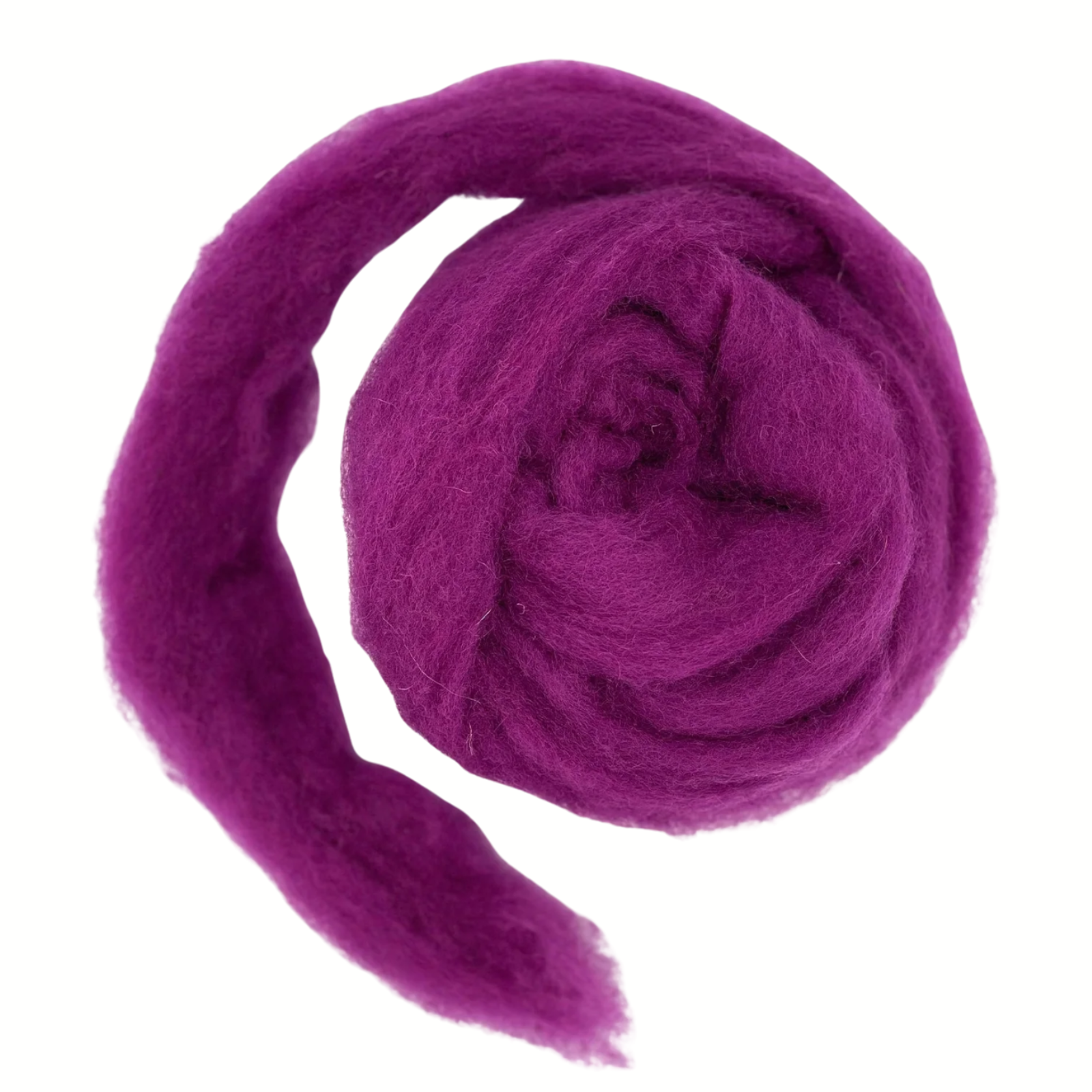 Purple yarn ball on a white background