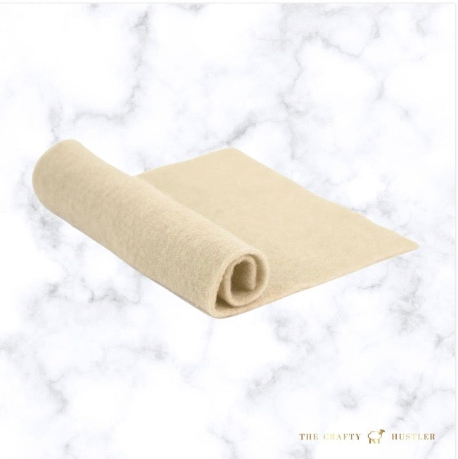 21 mic Merino Prefelt Cream/Blue Needle Felting Wet Felting