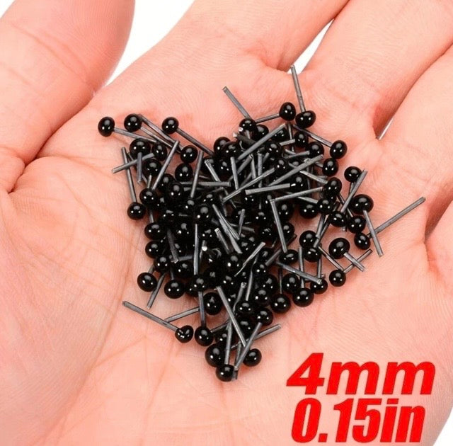 20 Pairs Black Plastic pin eyes  needle felting toy making