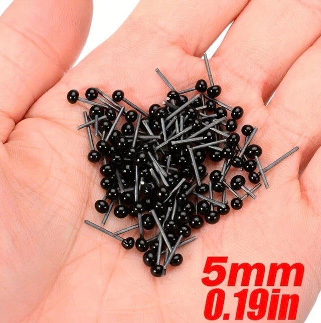 20 Pairs Black Plastic pin eyes  needle felting toy making