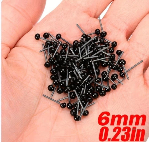 20 Pairs Black Plastic pin eyes  needle felting toy making