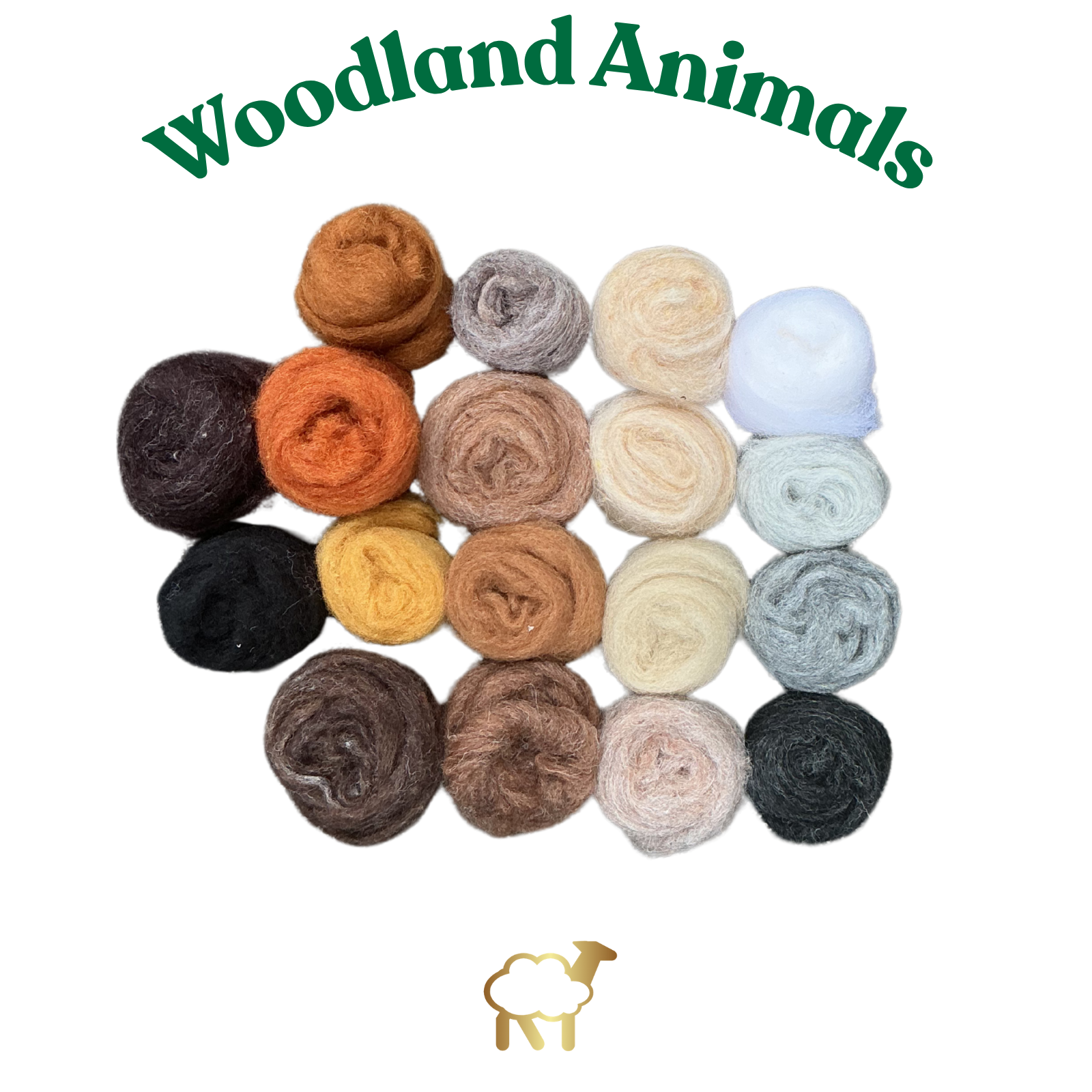 Carded Corriedale Slivers ‘Woodland Animals’