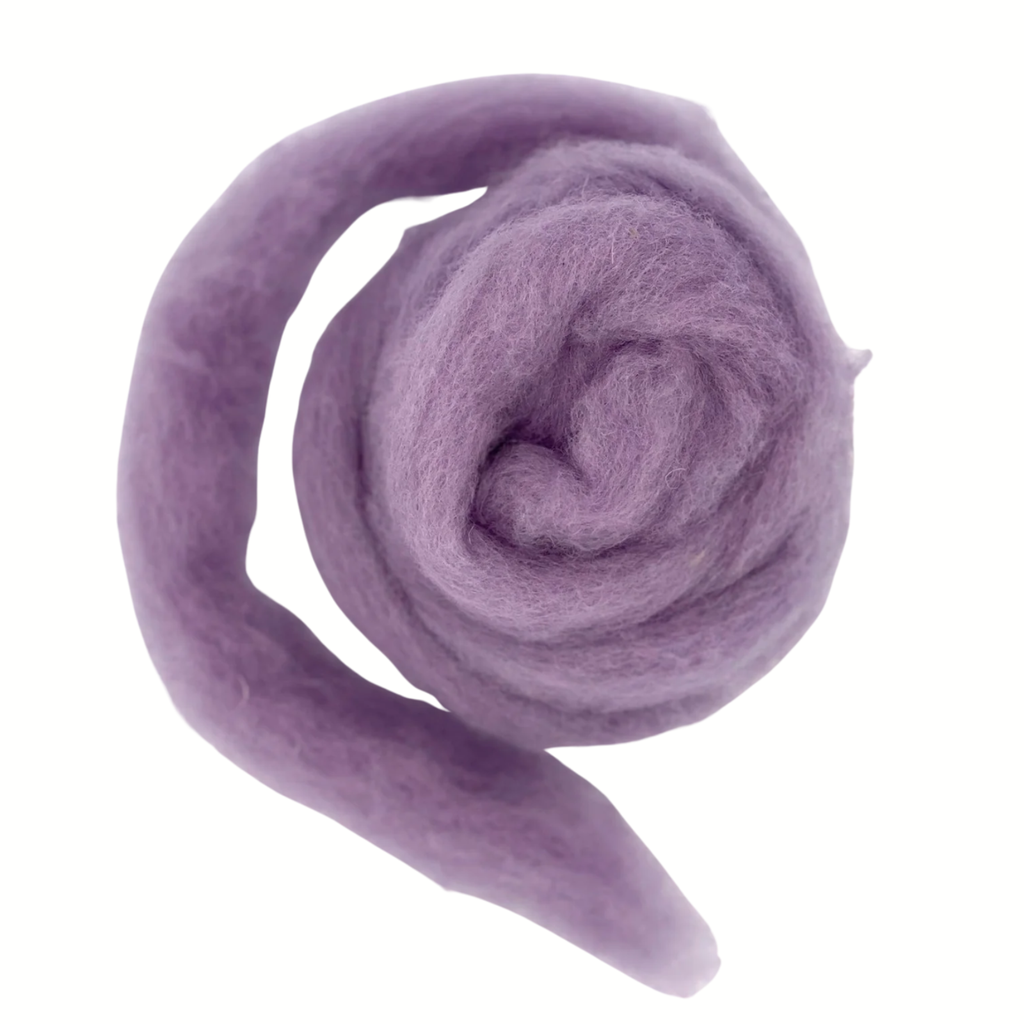 Purple skein of wool on a white background