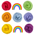 Merino needle felting wool rainbow pride