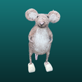 Needle felt mouse with clogs on 