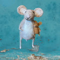 Needlefelt mouse holding a baby mouse
