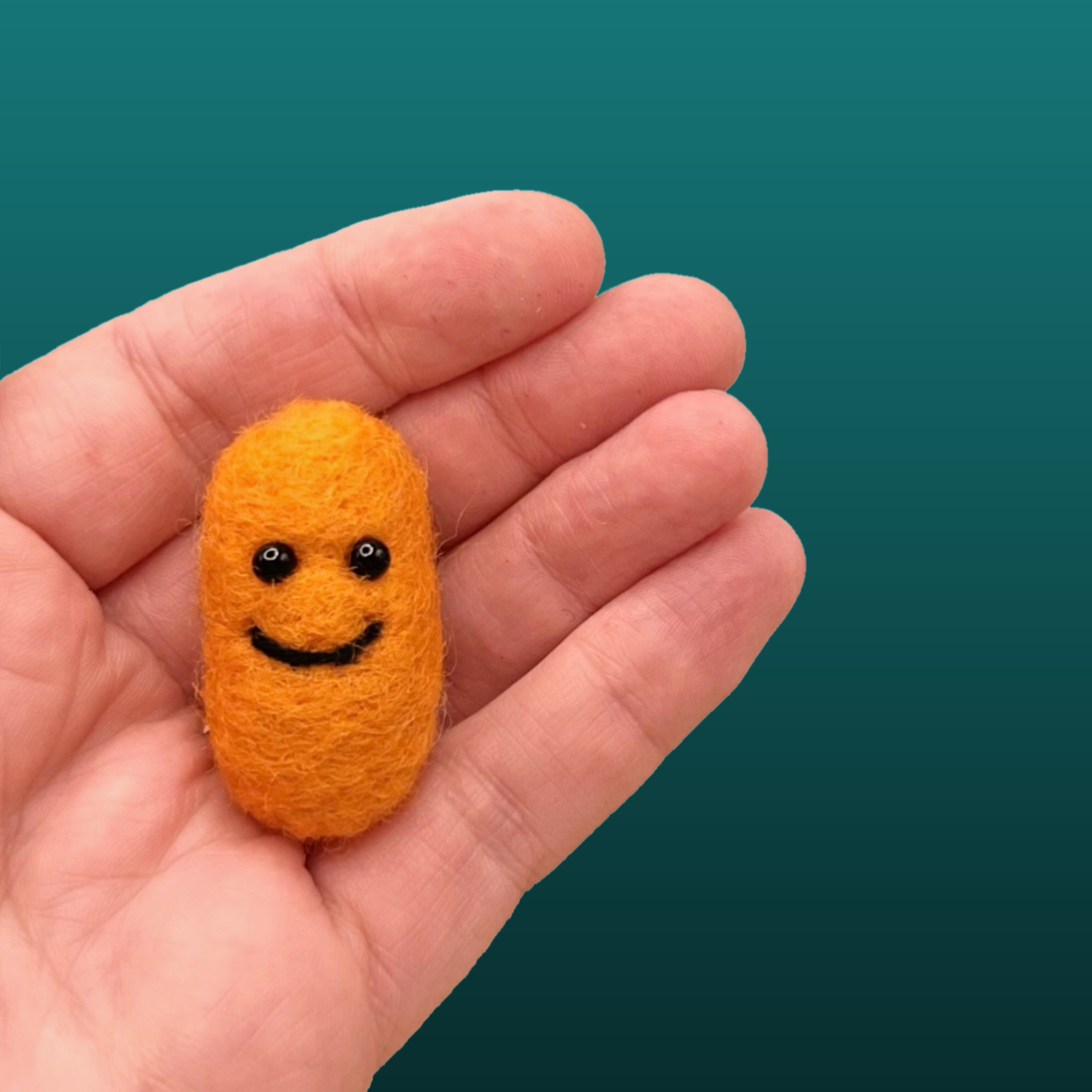 Needlefelted cheesy wotsit