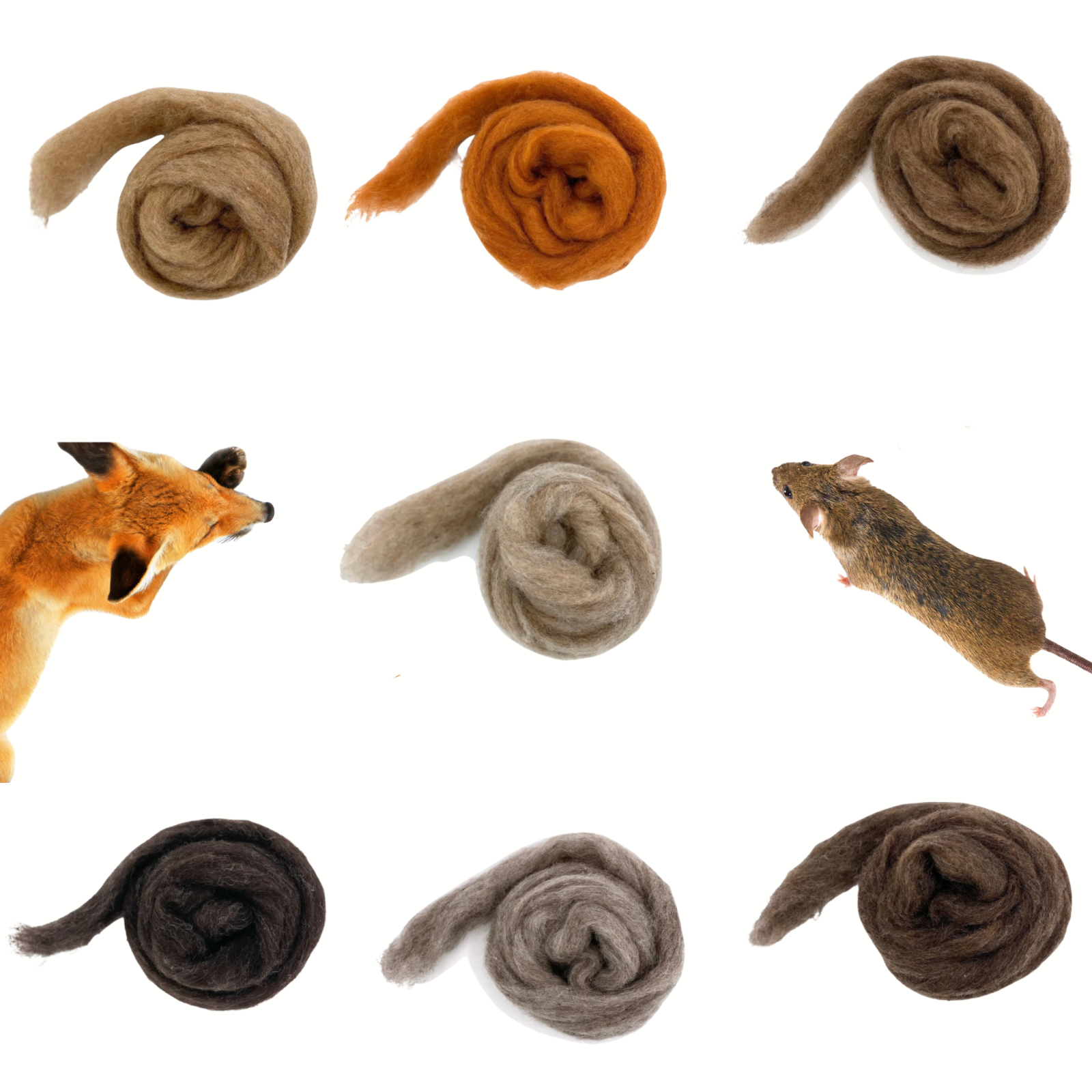 Corriedale Wool Sliver Animal Shades